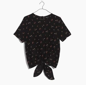 Madewell floral silk blouse xxs